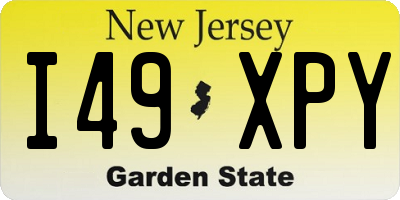 NJ license plate I49XPY