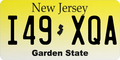 NJ license plate I49XQA