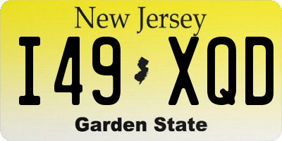 NJ license plate I49XQD