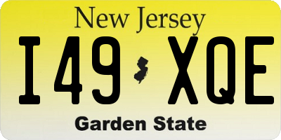NJ license plate I49XQE