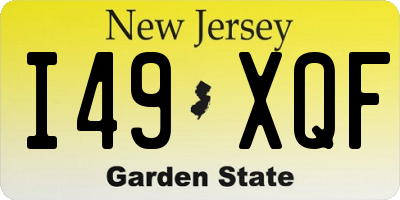 NJ license plate I49XQF