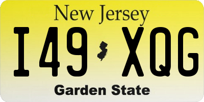NJ license plate I49XQG