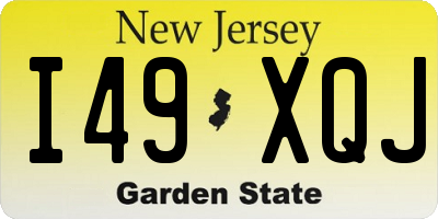 NJ license plate I49XQJ