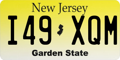 NJ license plate I49XQM