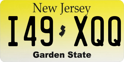 NJ license plate I49XQQ
