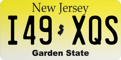 NJ license plate I49XQS