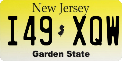 NJ license plate I49XQW