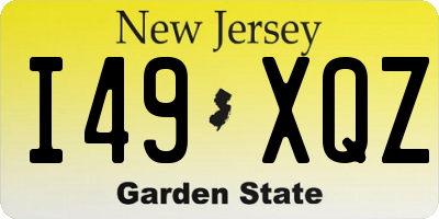 NJ license plate I49XQZ
