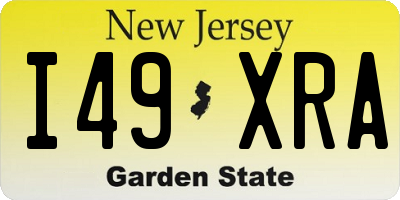 NJ license plate I49XRA