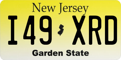 NJ license plate I49XRD