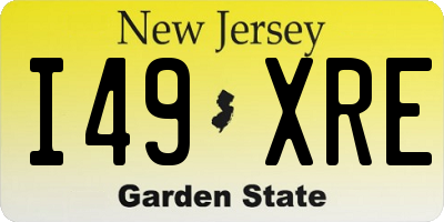 NJ license plate I49XRE