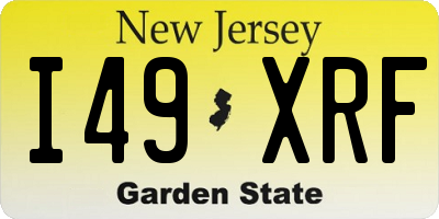 NJ license plate I49XRF