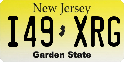 NJ license plate I49XRG
