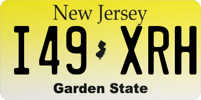 NJ license plate I49XRH