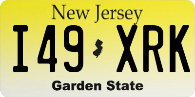 NJ license plate I49XRK