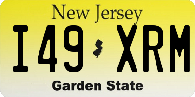 NJ license plate I49XRM