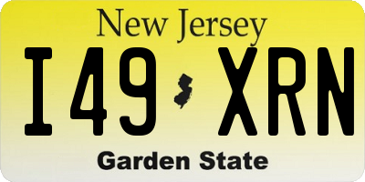 NJ license plate I49XRN