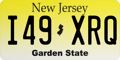 NJ license plate I49XRQ