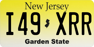 NJ license plate I49XRR