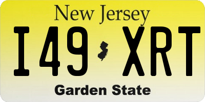 NJ license plate I49XRT