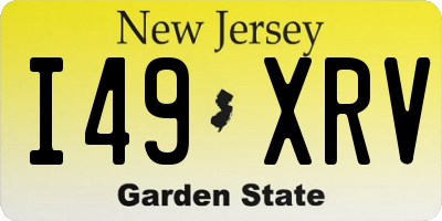 NJ license plate I49XRV