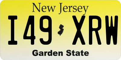 NJ license plate I49XRW