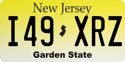 NJ license plate I49XRZ