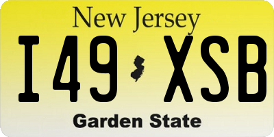NJ license plate I49XSB