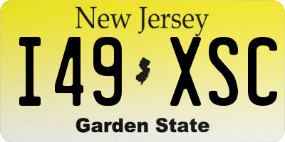 NJ license plate I49XSC