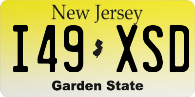 NJ license plate I49XSD