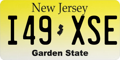 NJ license plate I49XSE
