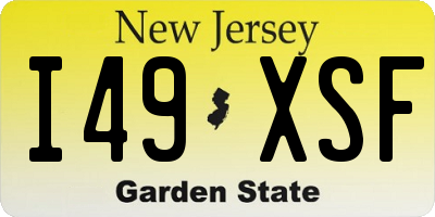 NJ license plate I49XSF