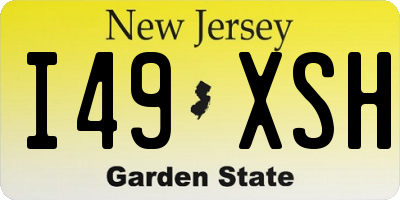 NJ license plate I49XSH