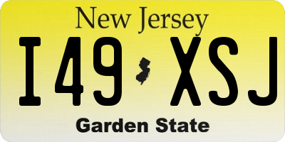 NJ license plate I49XSJ