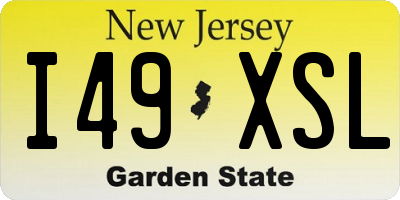 NJ license plate I49XSL