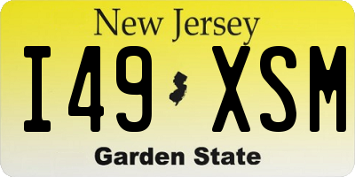 NJ license plate I49XSM