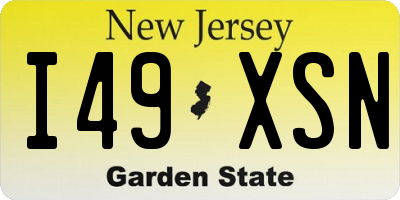 NJ license plate I49XSN