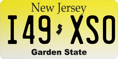 NJ license plate I49XSO