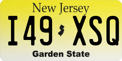 NJ license plate I49XSQ