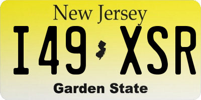 NJ license plate I49XSR
