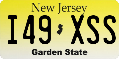 NJ license plate I49XSS