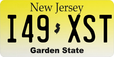 NJ license plate I49XST