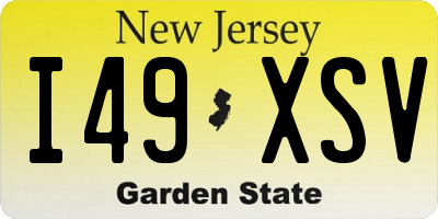 NJ license plate I49XSV