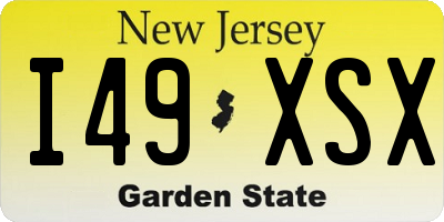NJ license plate I49XSX