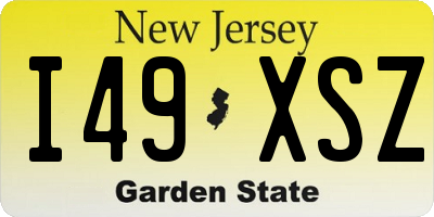 NJ license plate I49XSZ