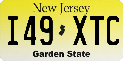 NJ license plate I49XTC