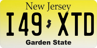 NJ license plate I49XTD