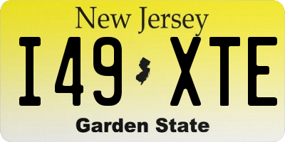 NJ license plate I49XTE