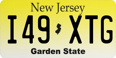 NJ license plate I49XTG