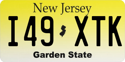 NJ license plate I49XTK